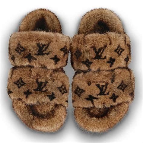 louis vuitton slippers sale|Louis Vuitton slippers mink fur.